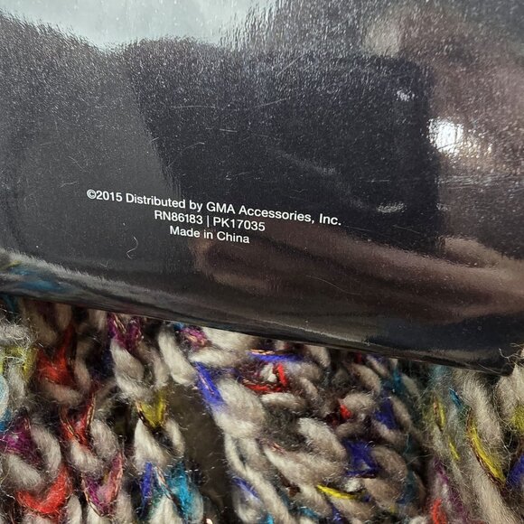 Hoodie Loop Scarf Multicolor Polyester Acrylic Blend One Size Knit Versatile - Picture 4 of 5